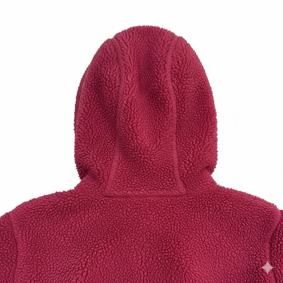 Eddie Bauer Hooded Sherpa Fleece Girls Zip Up Jacket Blue Pink Medium (10/12) - Picture 3 of 10